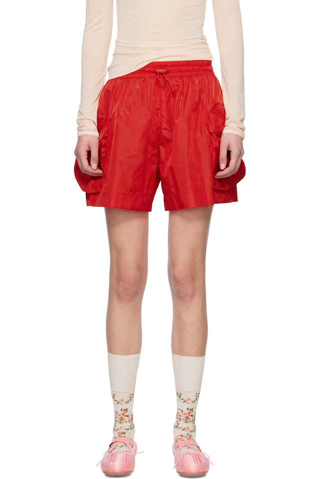 

Шорты с накладными карманами Flare Simone Rocha, красный