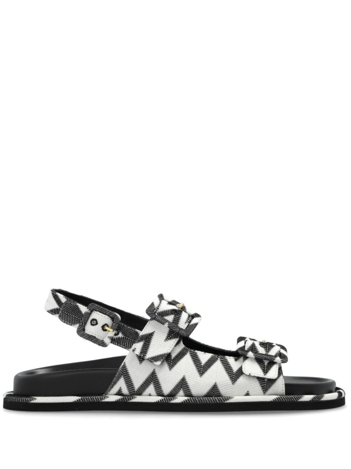 Сандалии с пряжками и узором зигзаг Missoni, черный