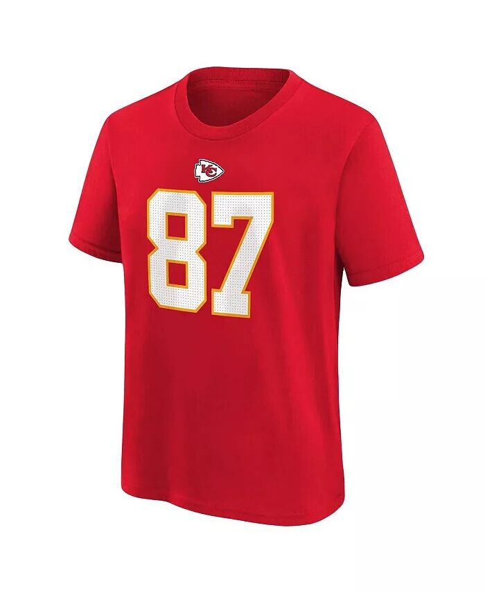 Красная футболка Little Boys and Girls Travis Kelce Kansas City Chiefs с именем и номером игрока Nike, красный — фото 2