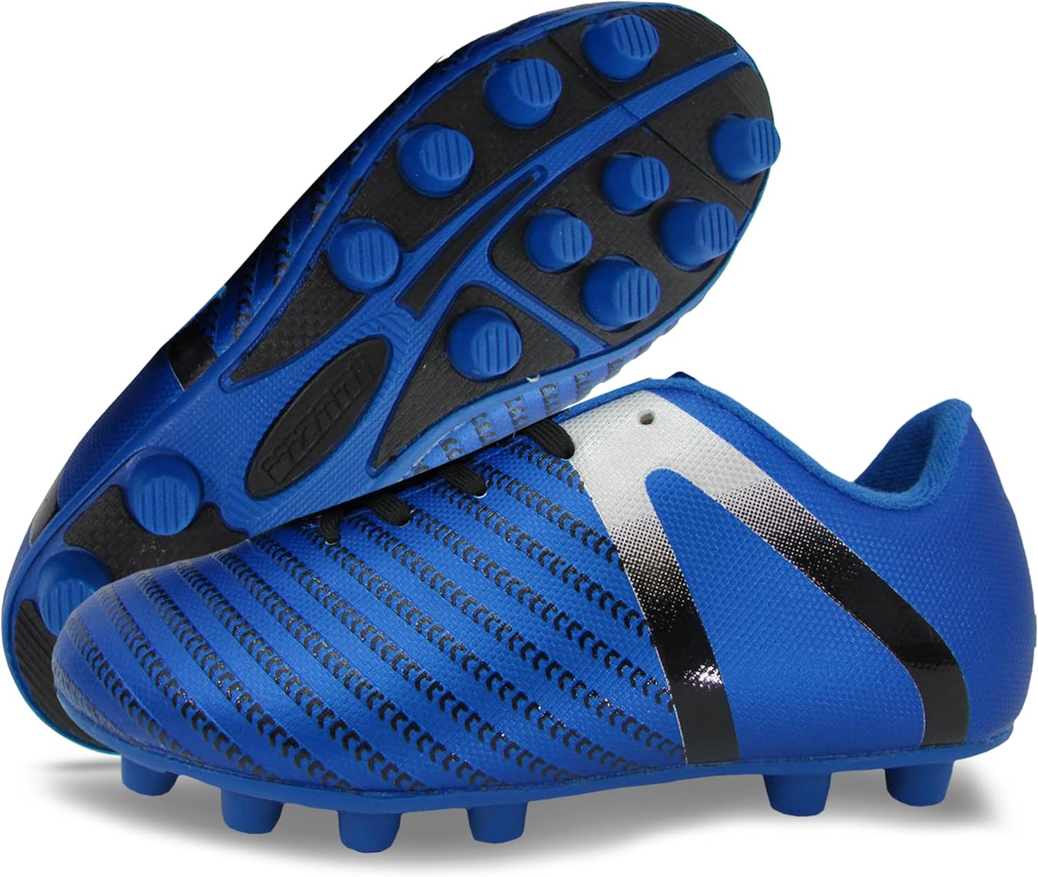 

Футбольные бутсы Vizari USA Impact для детей - детские футбольные кроссовки для игры на твердом грунте | Дышащая конструкция для малышей, маленьких и старших детей, синий/серебристый