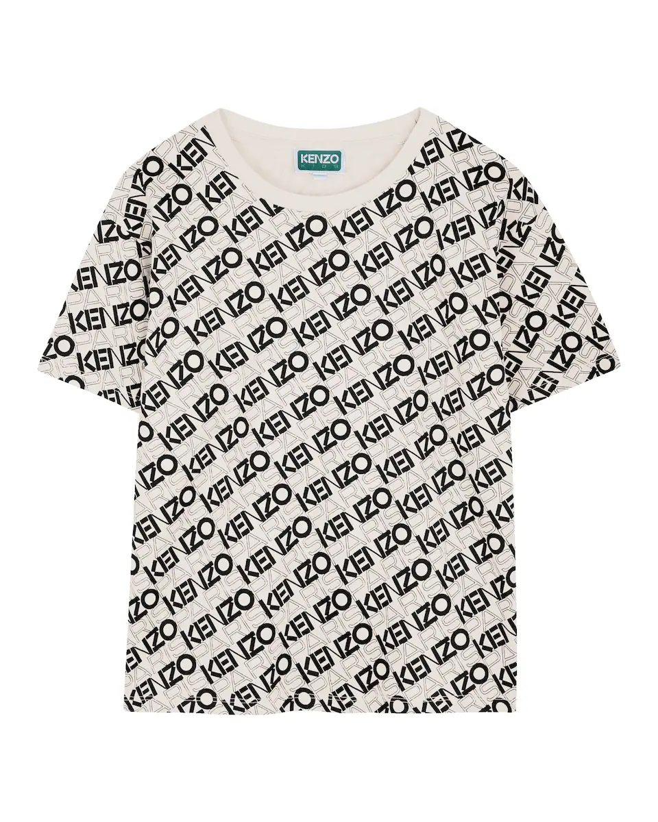 

Футболка из хлопка для мальчиков с короткими рукавами Kenzo Kids, белый