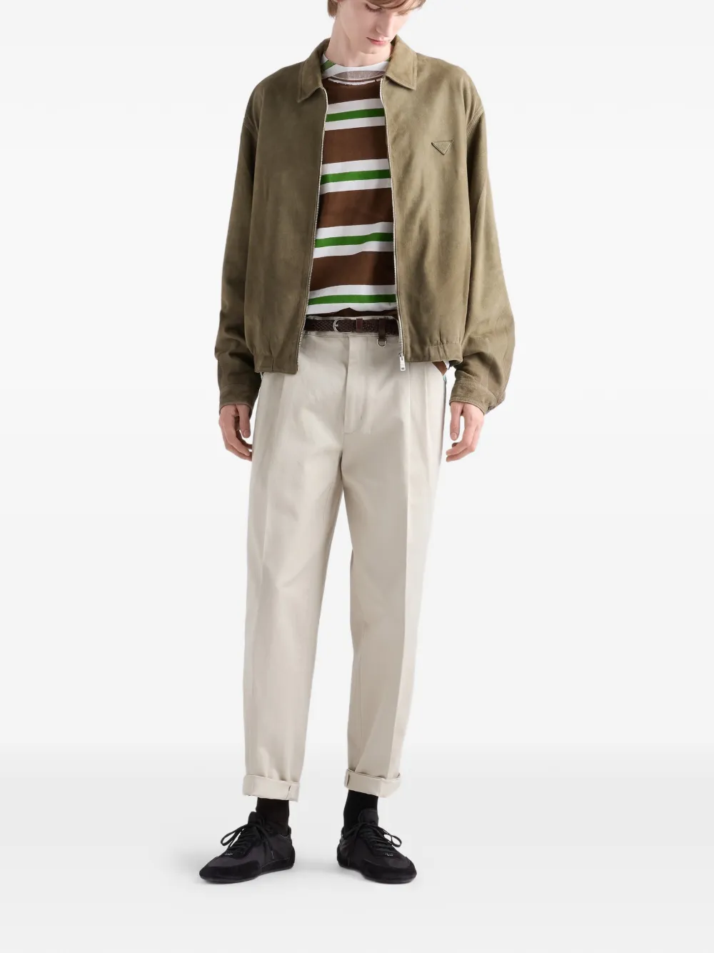 Широкие брюки Sartorial Prada, бежевый — фото 2