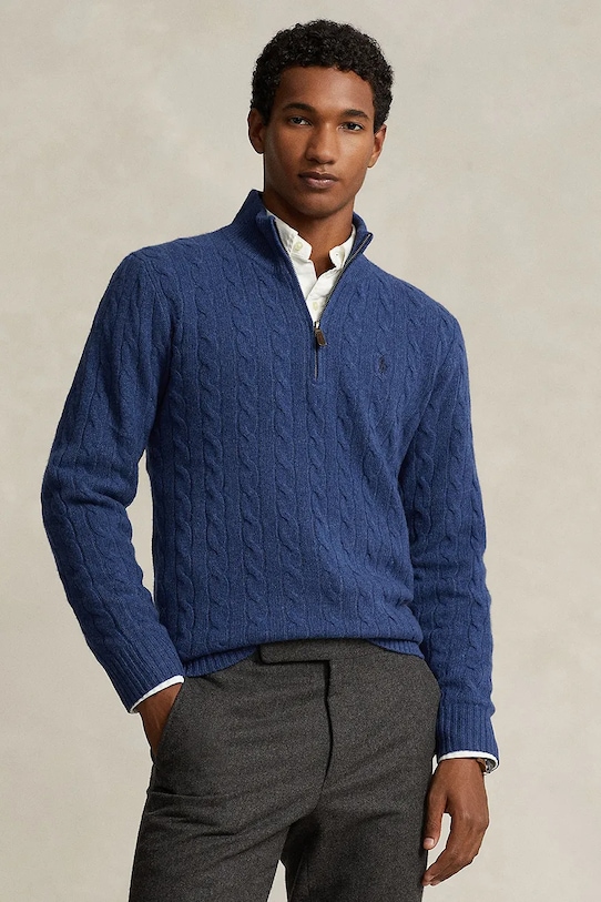 

Шерстяной свитер Polo Ralph Lauren, темно-синий
