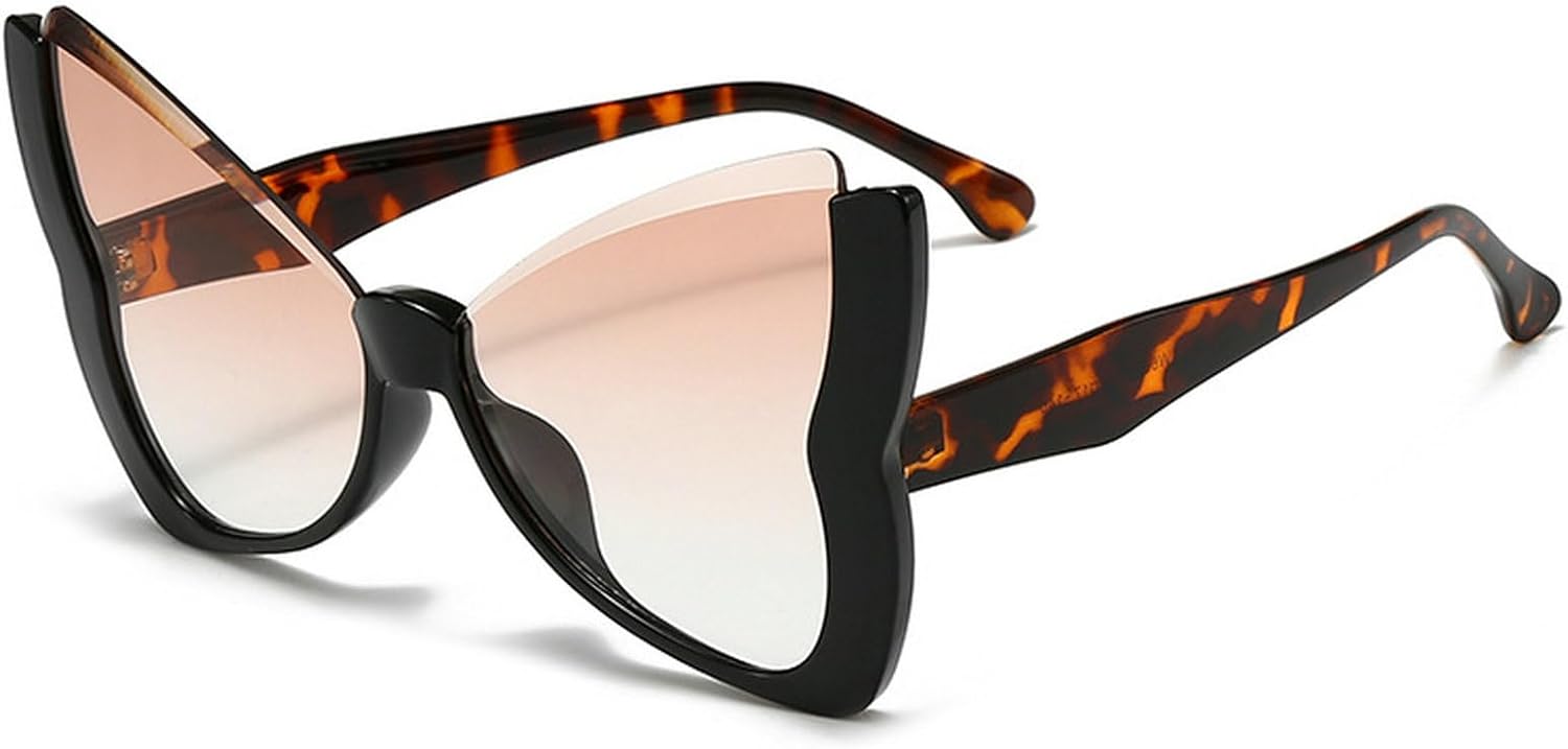 

Роскошные солнцезащитные очки в форме бабочки для женщин, винтажные солнцезащитные очки большого размера с градиентным переходом цвета, женские очки в полуободковой оправе mincl, Black Brown