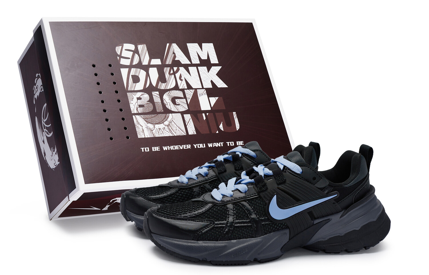 

Кроссовки для бега V2K Run унисекс с низким верхом синего цвета Nike