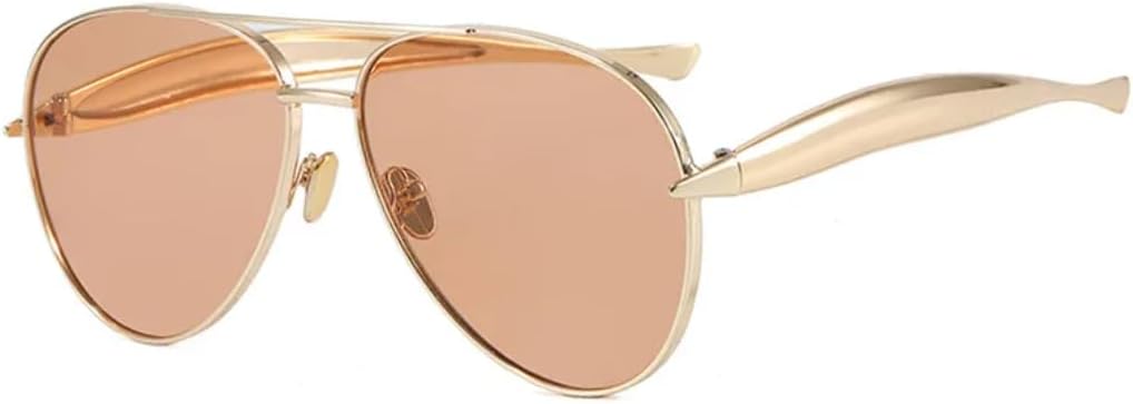 

Солнцезащитные очки с защитой UV400 | Металлический панк, большая оправа, градиентная расцветка | для женщин и мужчин, для занятий спортом на открытом воздухе и вождения DSVIGF, Gold Tea