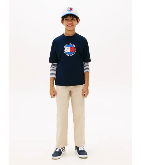 Футболка с забавным флагом regular fit Tommy Hilfiger, темно-синий — фото 2