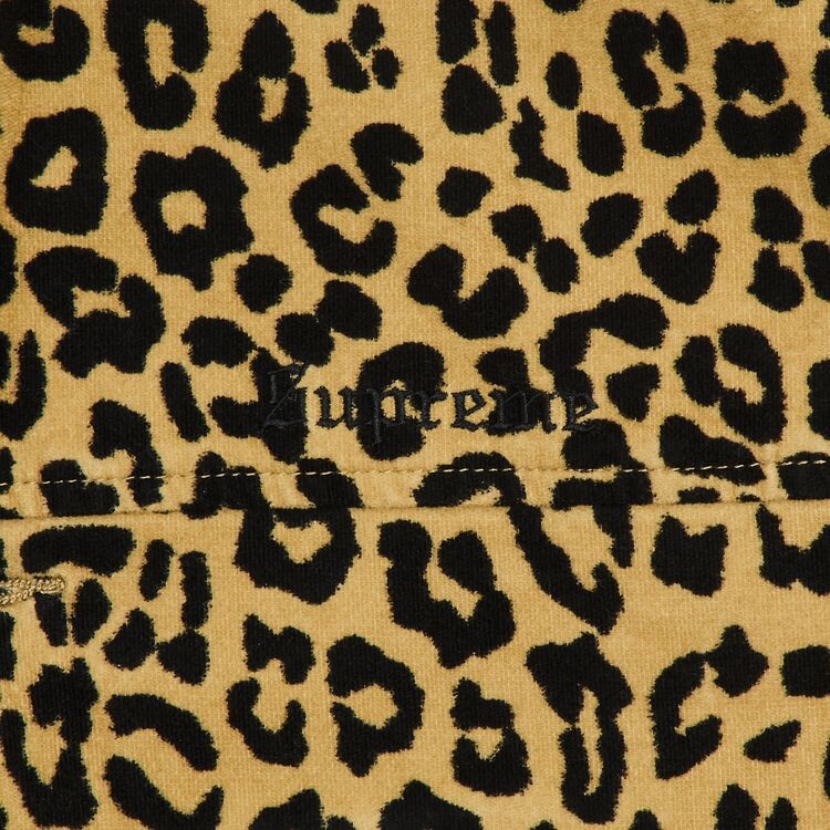 Пальто Supreme Kindermann Uncut Corduroy Car Coat Leopard, желто-коричневый — фото 3