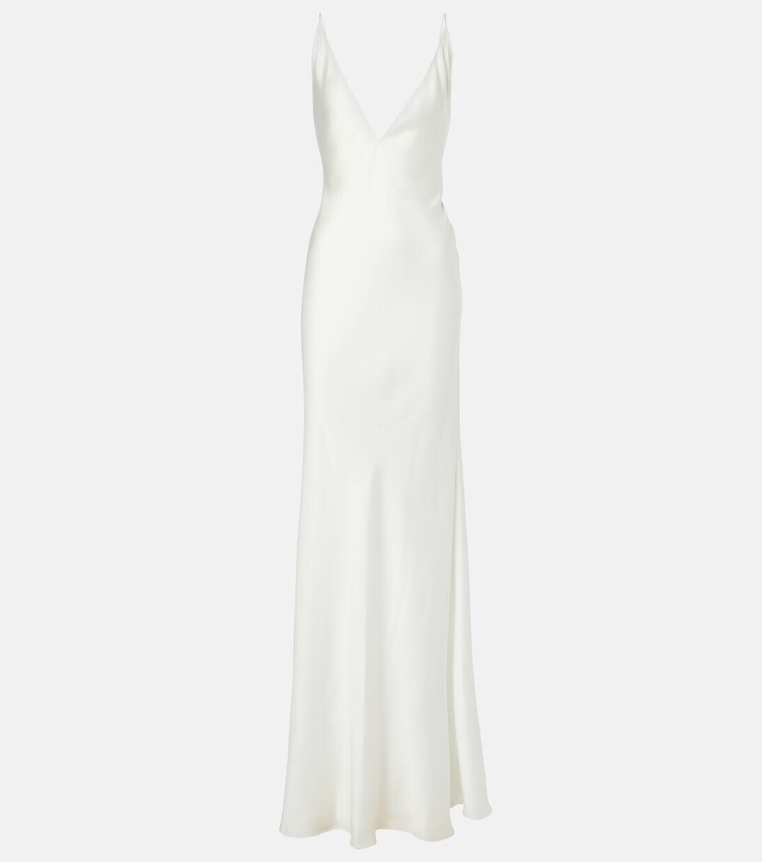 

Атласное платье с открытой спиной The New Arrivals Ilkyaz Ozel, цвет blanc de blanc