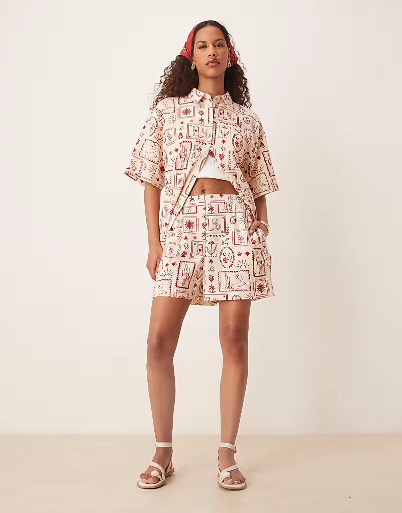 

Льняные боксеры с принтом в стиле вестерн Asos Design