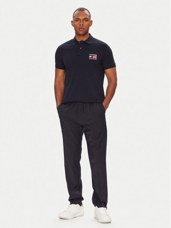 Рубашка поло стандартный крой Flag MW0MW39836 Tommy Hilfiger, синий — фото 2