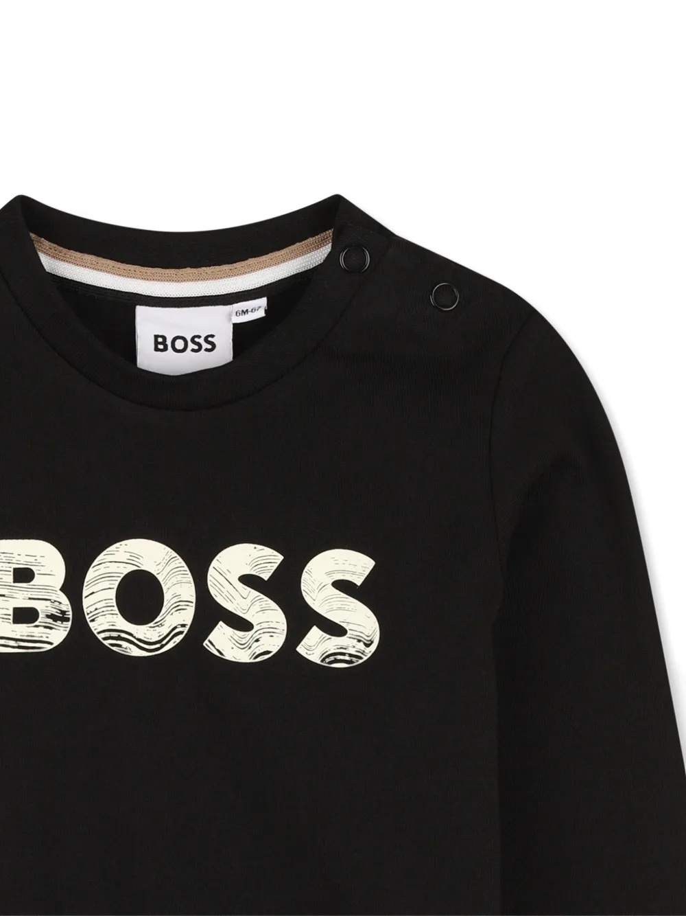 Футболка с длинными рукавами и логотипом BOSS Kidswear, черный — фото 3
