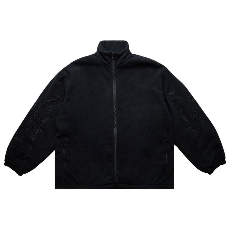 

Куртка Vetements Embroidered Metal Logo Fleece Jacket 'Black', черный
