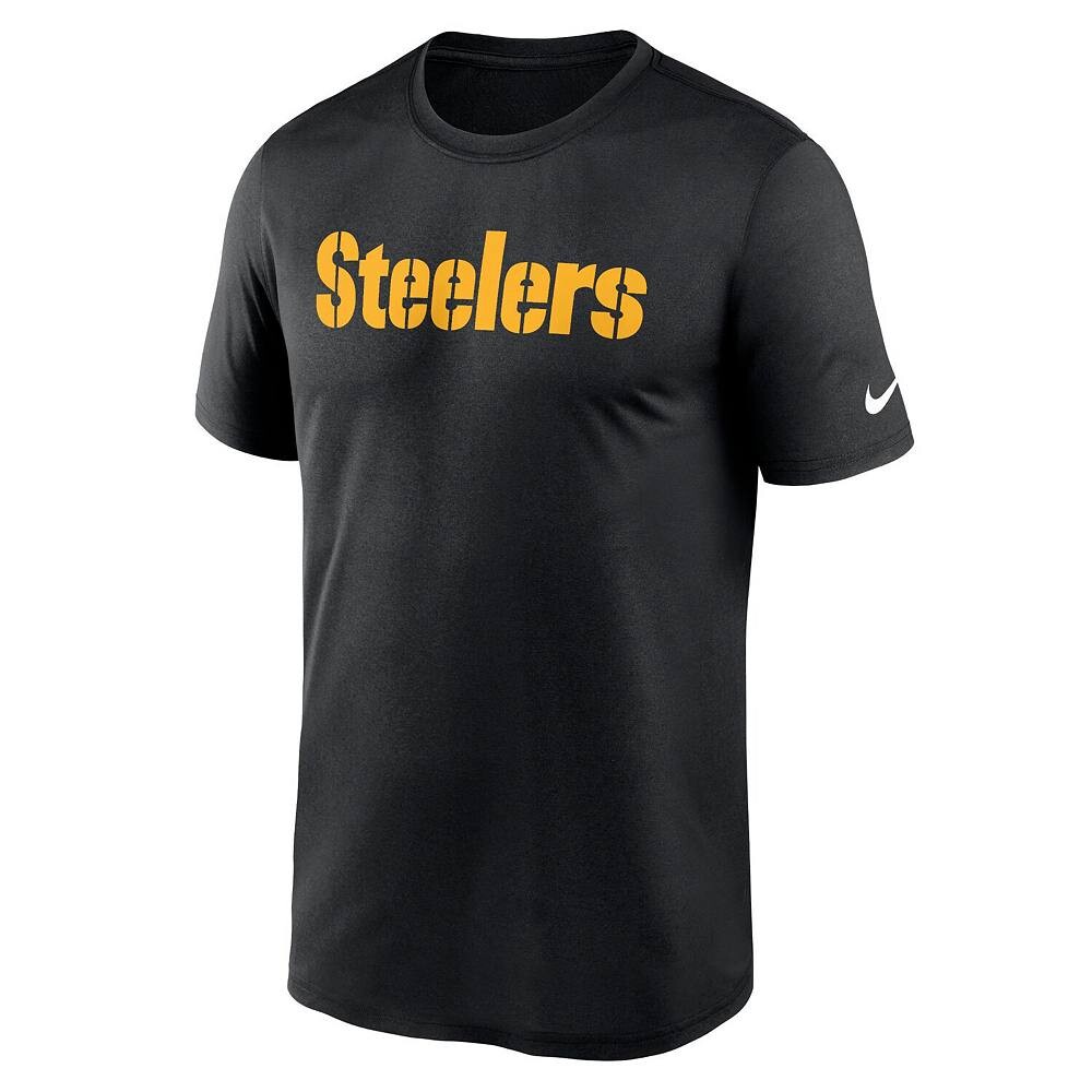 Мужская черная футболка Nike Pittsburgh Steelers Primetime Legend Wordmark Performance, цвет Stl Black — фото 3