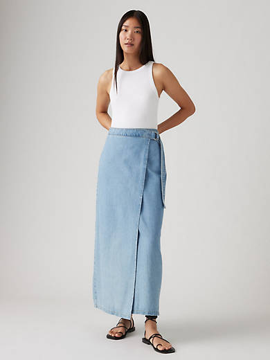 

Юбка-колонна с запахом Levi's, цвет Wrapped In Blue - Light Wash