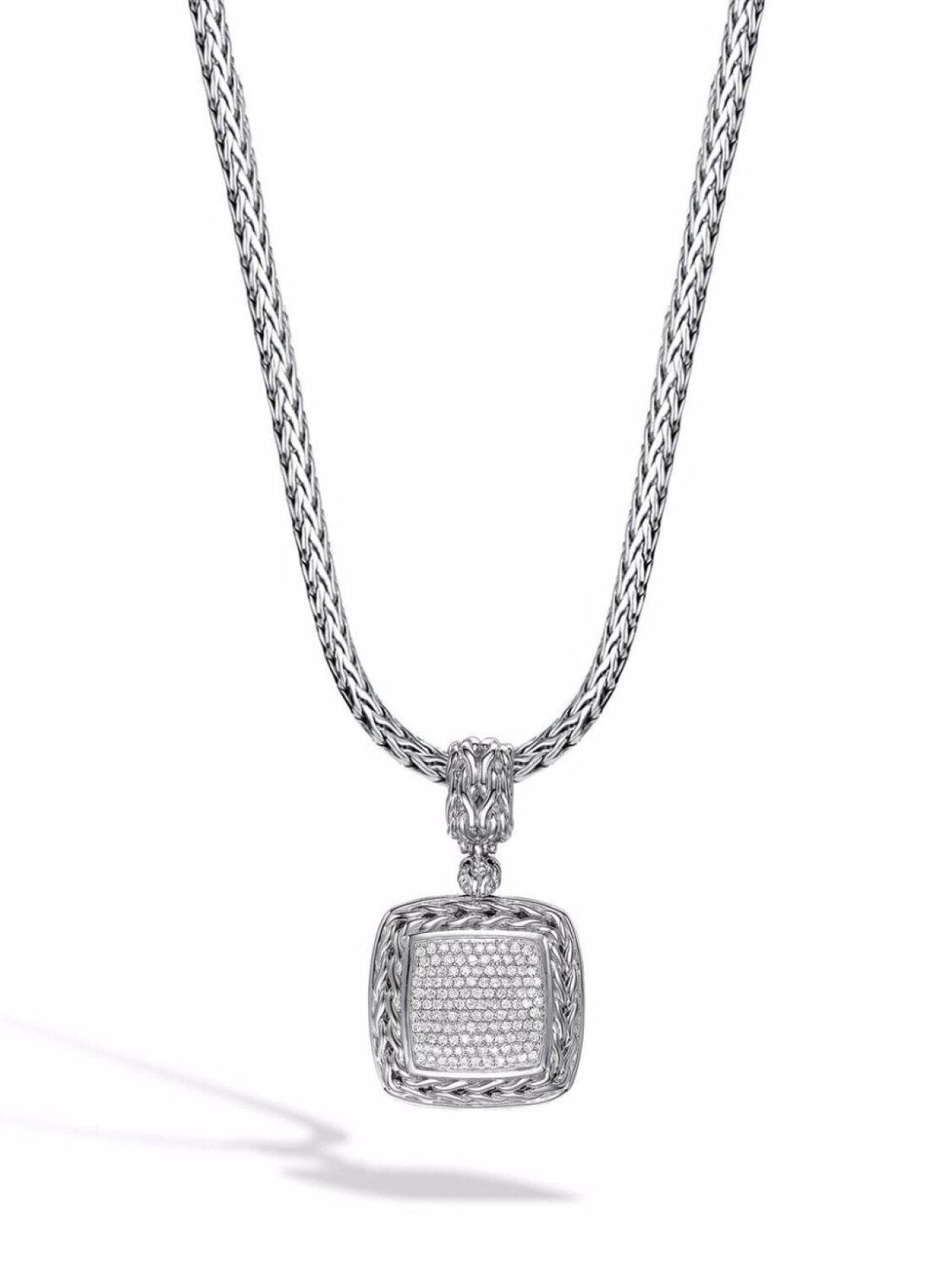 

Серебряная подвеска Classic Chain с бриллиантами John Hardy, серебряный