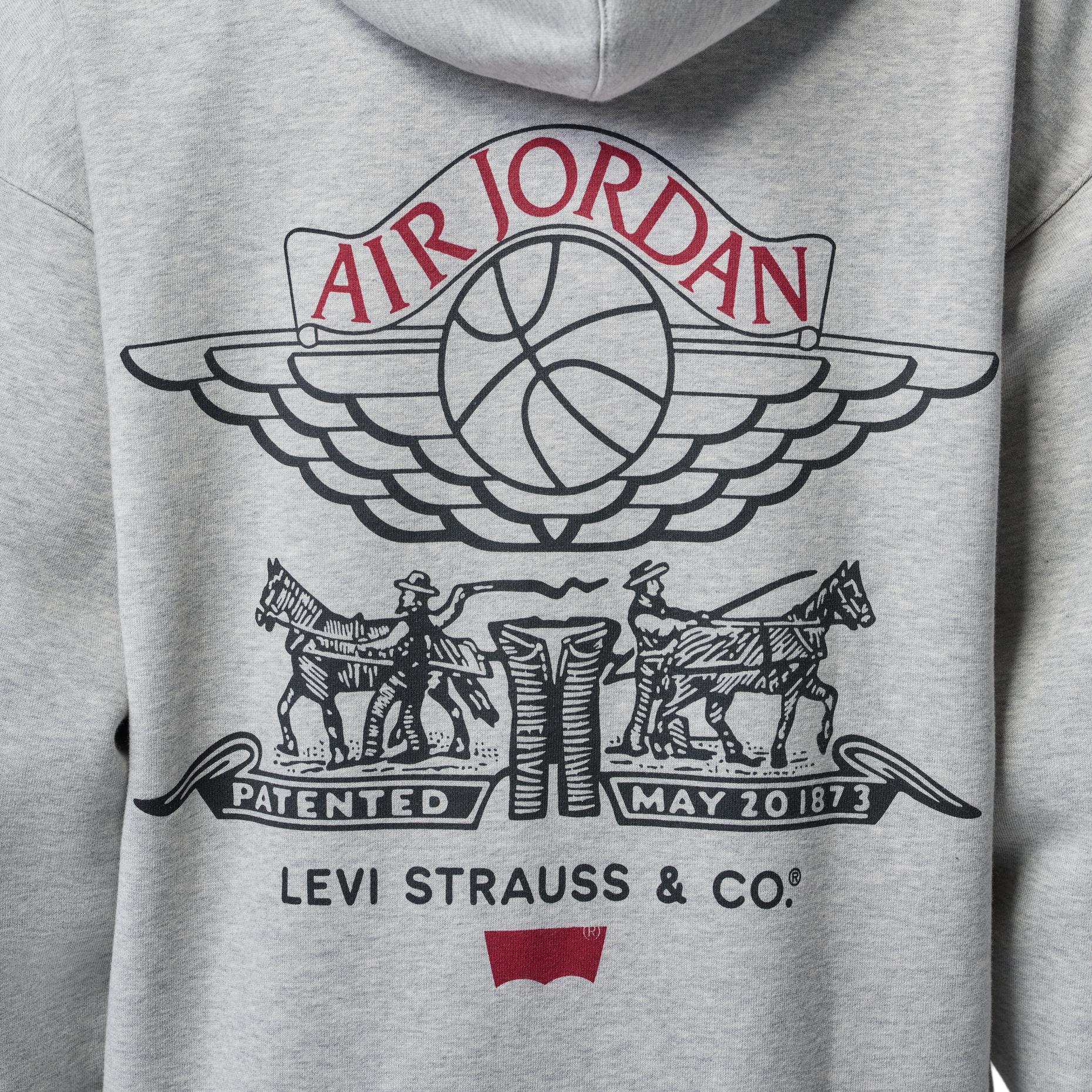 Толстовка Levi's Unisex Jordan, серый heather/medium серый/черный/gym красный — фото 3