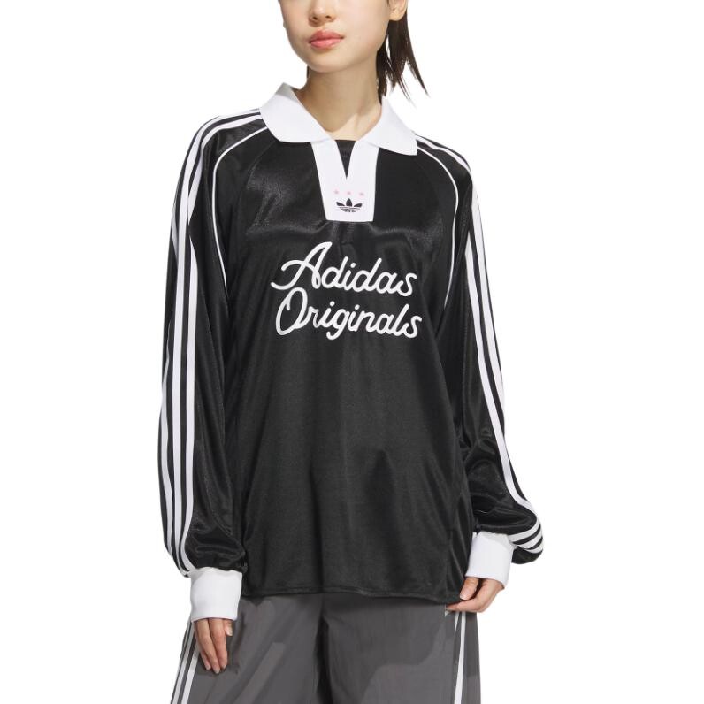 Рубашка поло женская черная Adidas Originals — фото 2