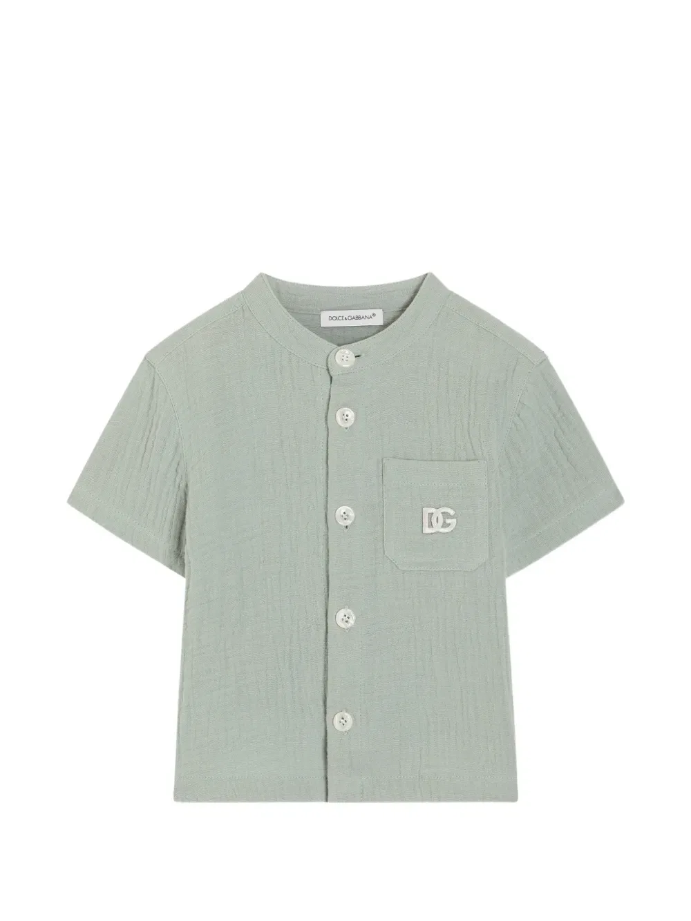 Хлопковая рубашка Dolce & Gabbana Kids, зеленый