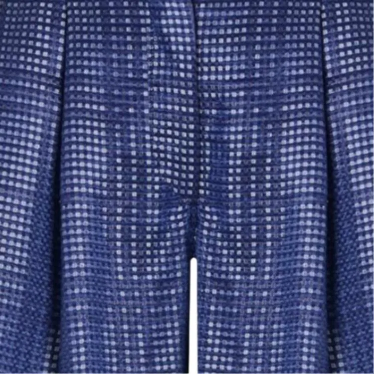 Шорты с защипами из купро с клетчатым узором Emporio Armani синие — фото 4