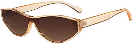 

Модные маленькие цельные солнцезащитные очки 2027 года для женщин, винтажные солнцезащитные очки для женщин, уникальные панк-очки с защитой от УФ-излучения UV400 MTZJH, Brown-brown