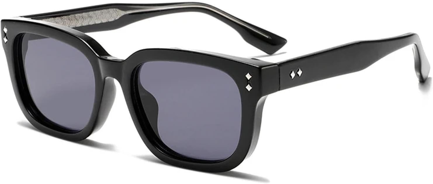 

Квадратные женские солнцезащитные очки с заклепками, градиентные линзы, защита от УФ-излучения UV400; мужские модные солнцезащитные очки в стиле панк DSVIGF, Black Grey