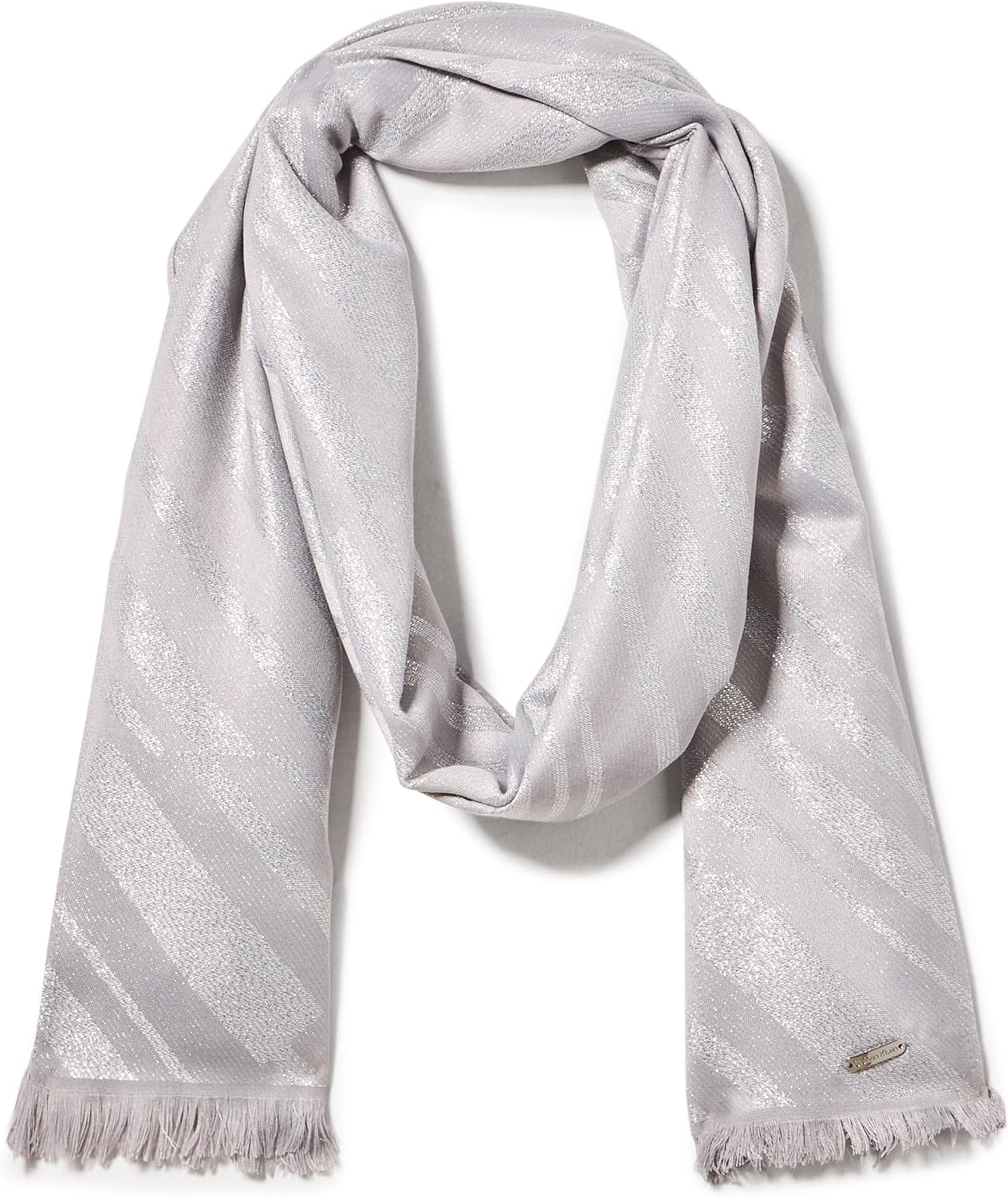 

Женский легкий шарф Calvin Klein с диагональной полоской и металлическим блеском, Grey