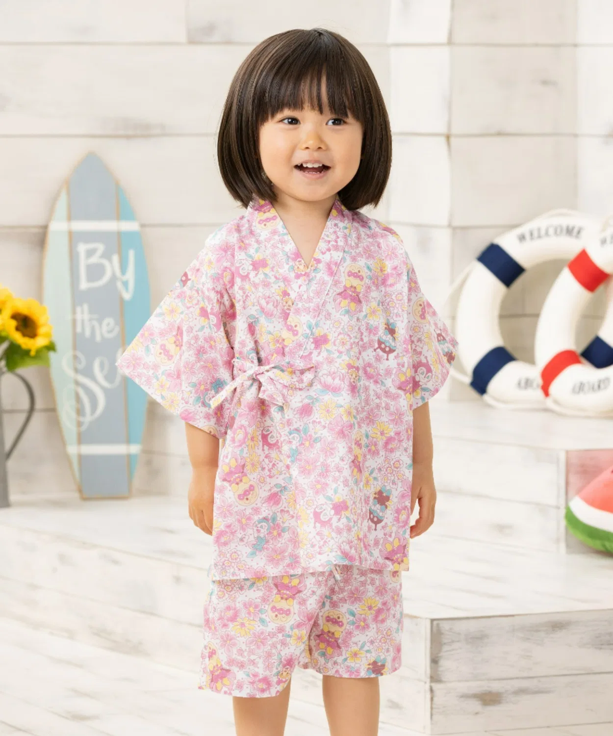 Детское кимоно с цветочным принтом Anpanman Kids Collection, розовый