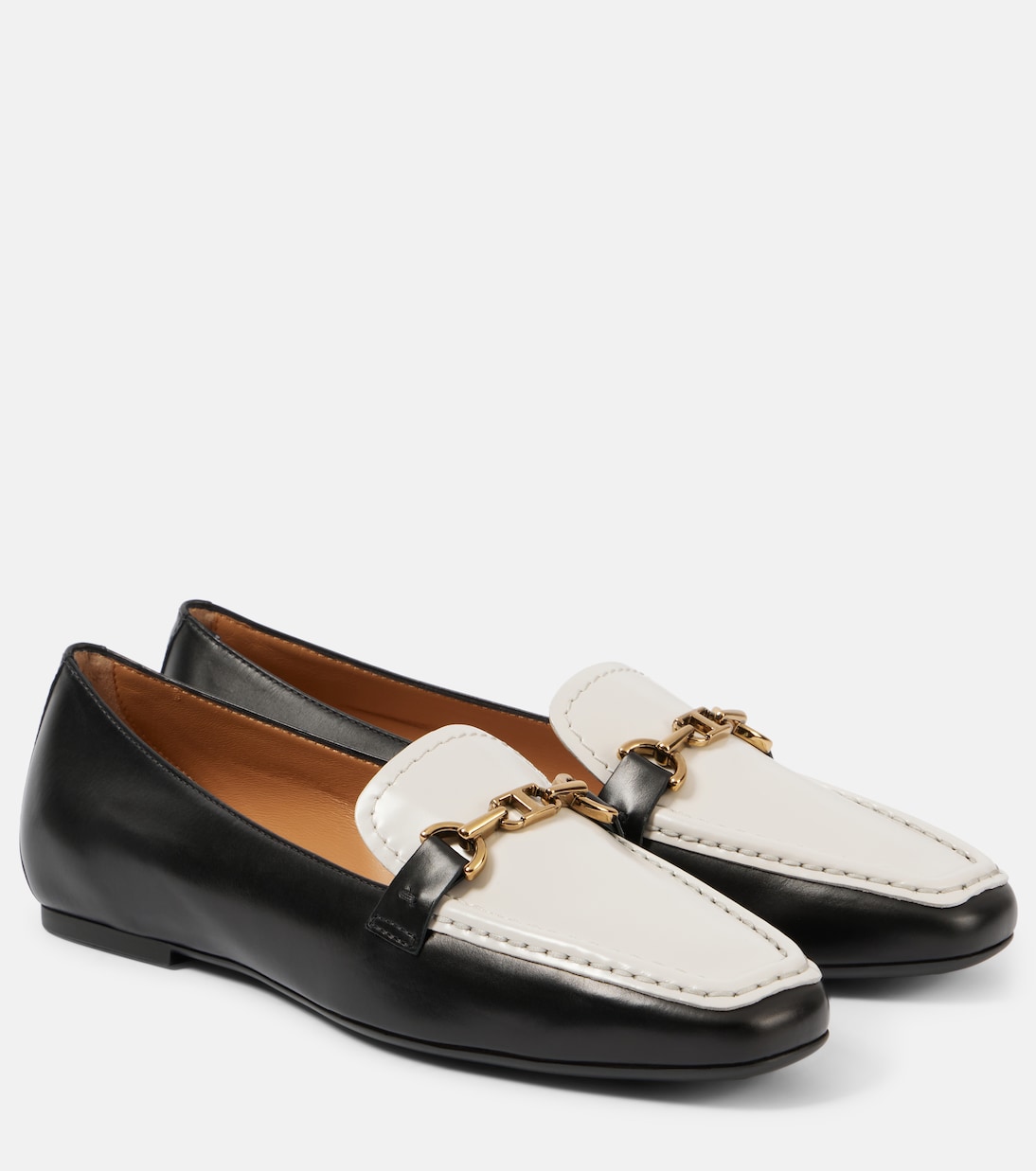 Кожаные мокасины Tod's, Nero+Bianco Calce