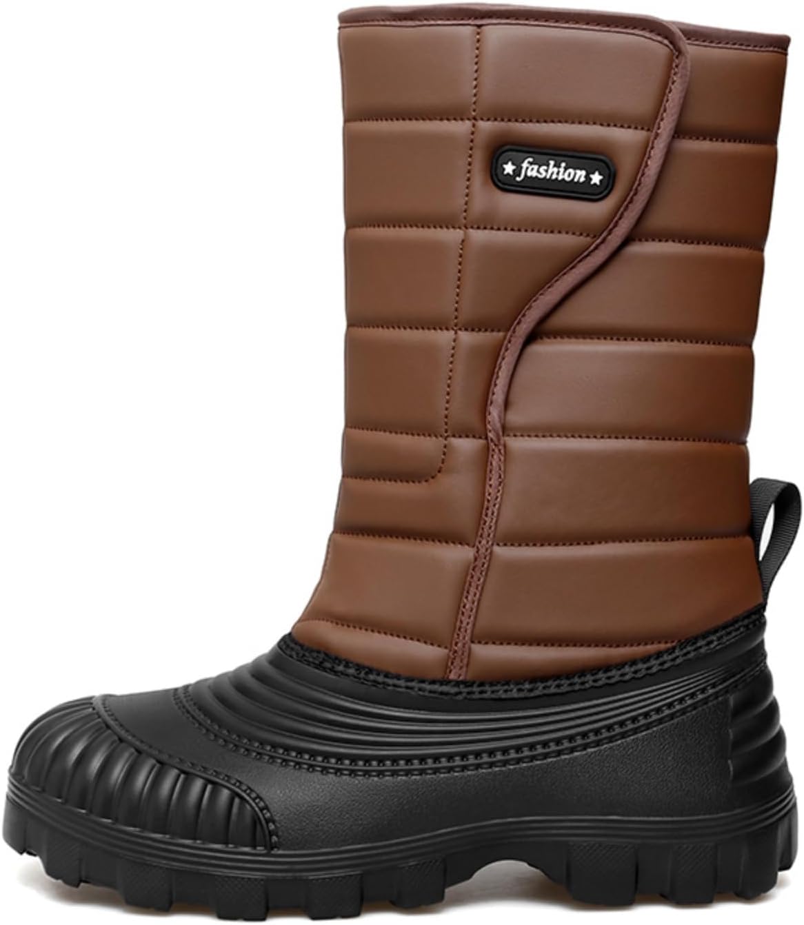 

Мужские зимние ботинки, теплые зимние ботинки с регулируемым ремешком, модные и противоскользящие для холодной погоды Foavt, коричневый