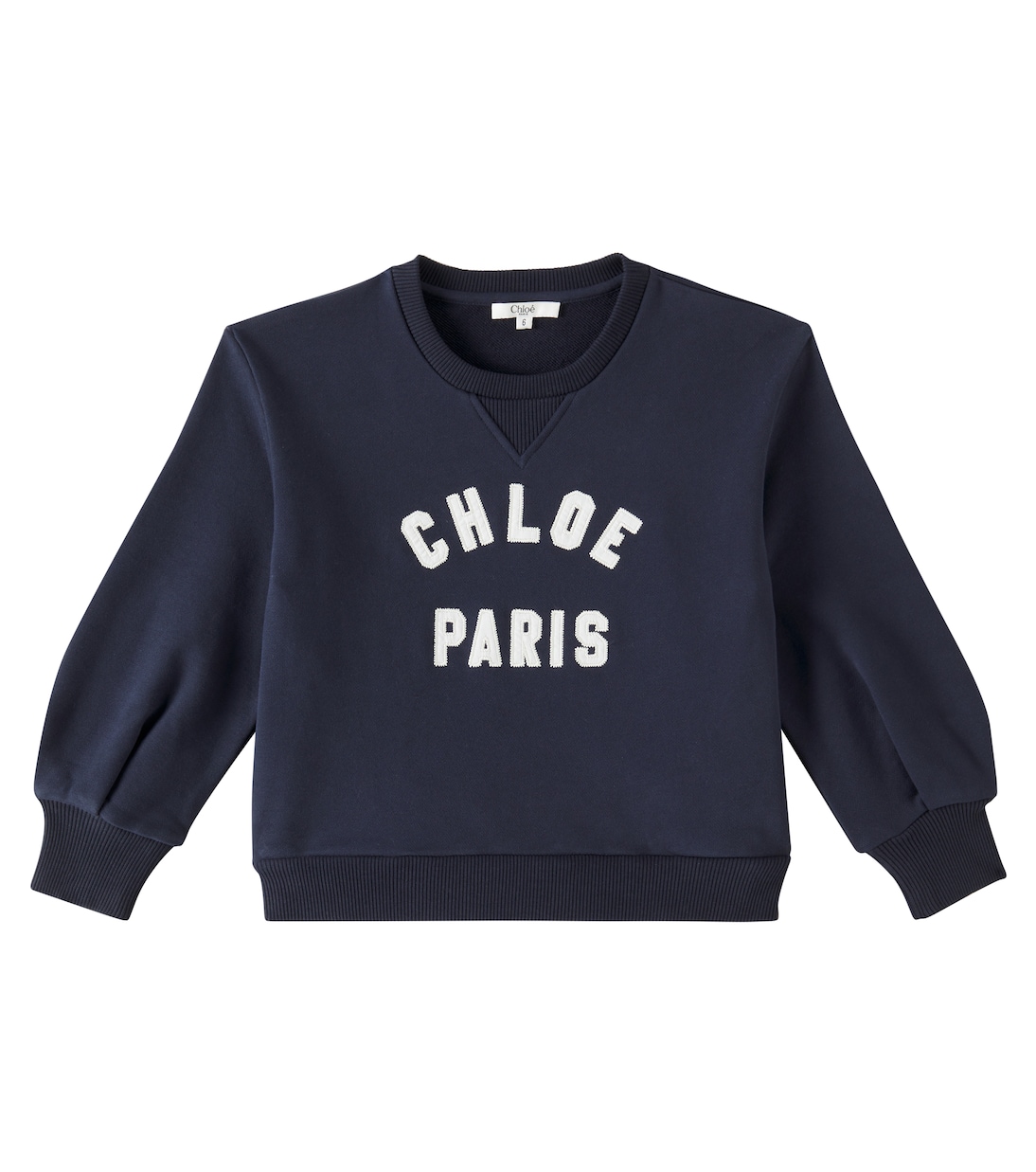 

Толстовка из хлопкового флиса с логотипом Chloé Kids, темно-синий