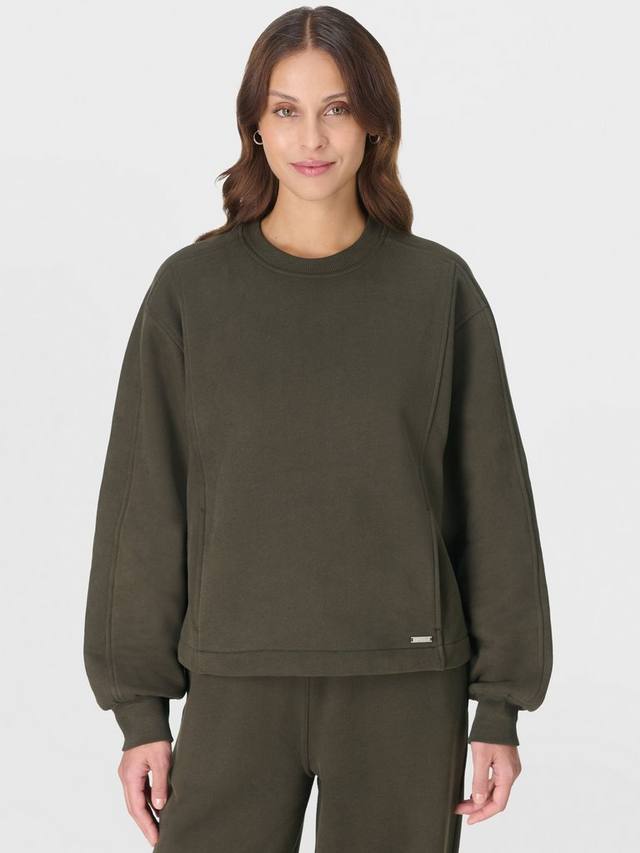 

Премиальная флисовая водолазка с круглым вырезом Sweaty Betty, Nori Green