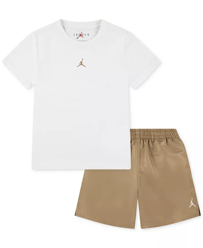 

Футболка и шорты из сетки для мальчиков Dri-FIT Jumpman, 2 предмета Jordan, коричневый/бежевый