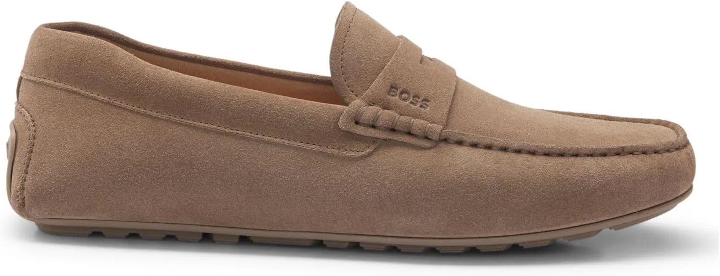 Мокасины замшевые BOSS Medium Beige