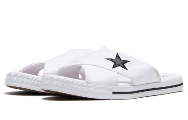 Тапочки one star slide canvas white slippers 'white black' Converse, белый — фото 3