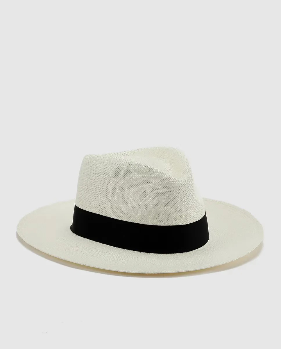 

Белая мужская шапка с широкой лентой Panamania Hats, белый