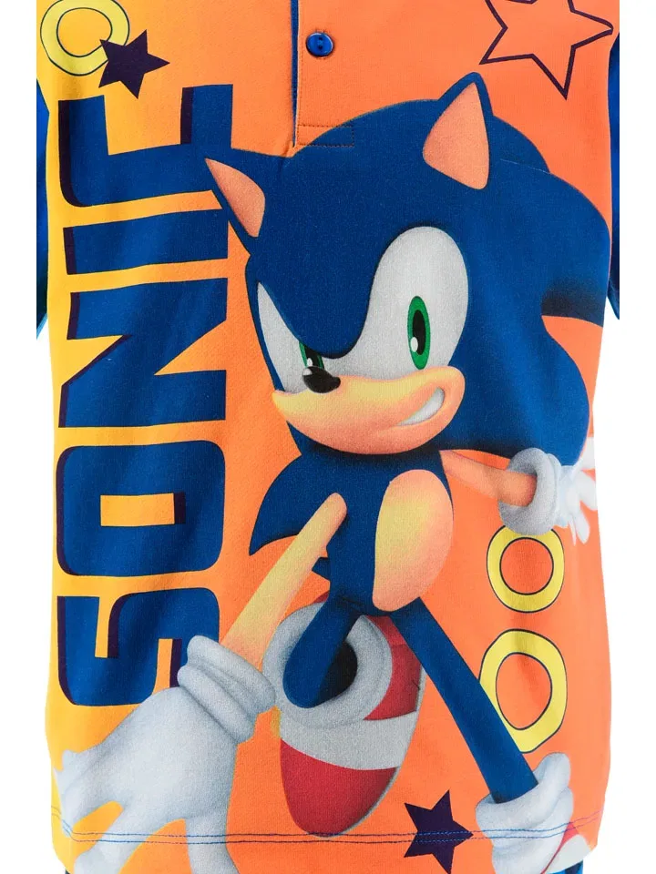 Пижама с принтом Sonic, хлопок, синий/оранжевый — фото 3