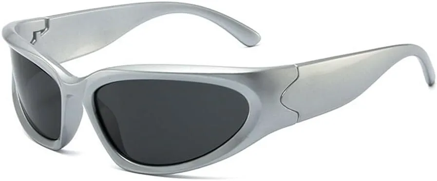 

Классические панк-солнцезащитные очки Y2k для женщин и мужчин, винтажные солнцезащитные очки, женские очки с защитой от УФ-излучения UV400 KTUCN, 05 Silver - Black