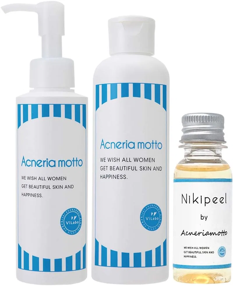 Набор средств по уходу за лицом AM Face Wash Pack, AM Lotion, Niki Peel, 3 предмета, 150 мл + 200 мл + 30 мл, Vilabo, Япония