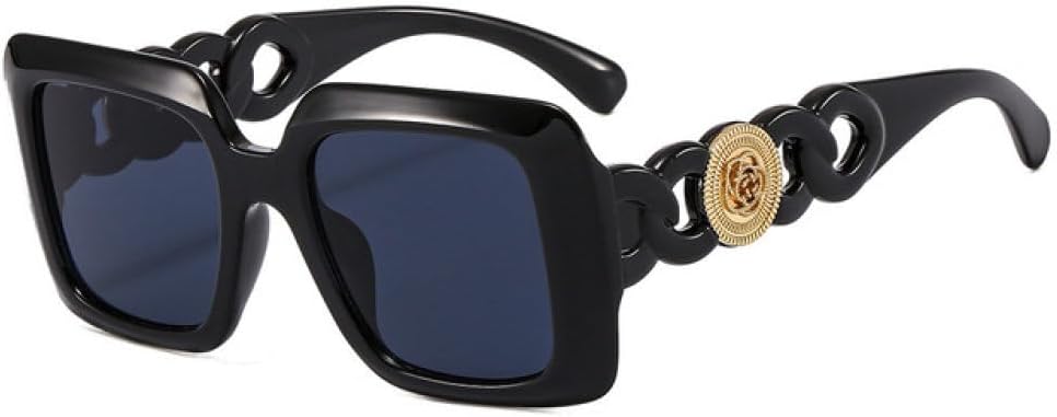 

Популярные квадратные солнцезащитные очки для женщин, роскошные ретро-очки для мужчин, модные дорожные солнцезащитные очки с защитой от УФ-излучения UV400 LVTFCO, Black