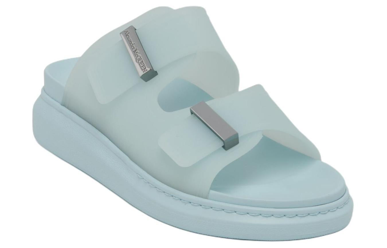 Тапочки (WMNS) Alexander McQueen Hybrid Slides 'Powder Blue Silver' 658063W4TM14711, синий — фото 3