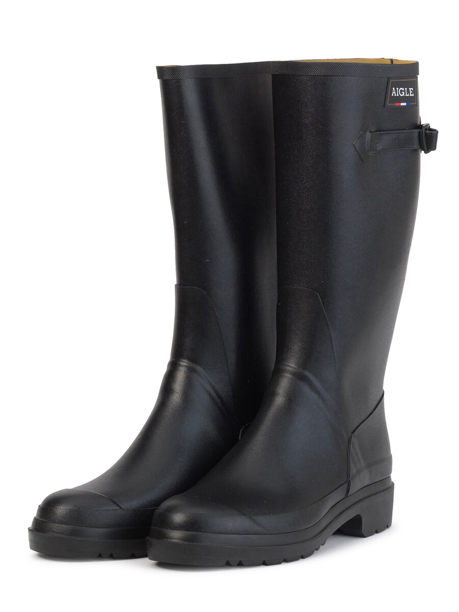Женские резиновые сапоги AIGLE CESSAC LADY на каблуке, черный — фото 2