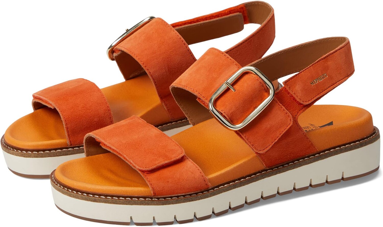 Сандалии на плоской подошве Belona Mephisto, цвет Burnt Orange Velcalf Premium