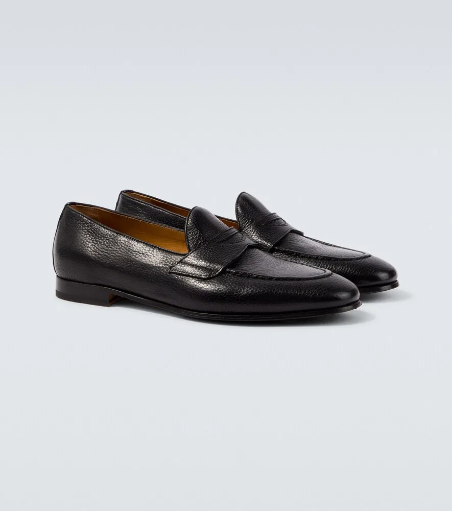 Кожаные лоферы Kiton, черный
