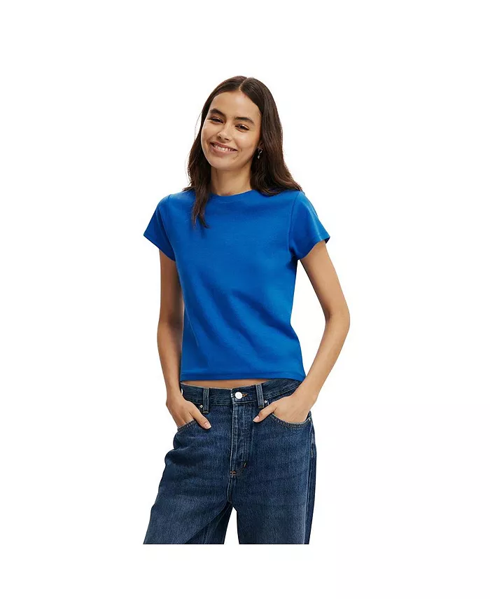 

Женская футболка Baby Tee в стиле 90-х COTTON ON, синий