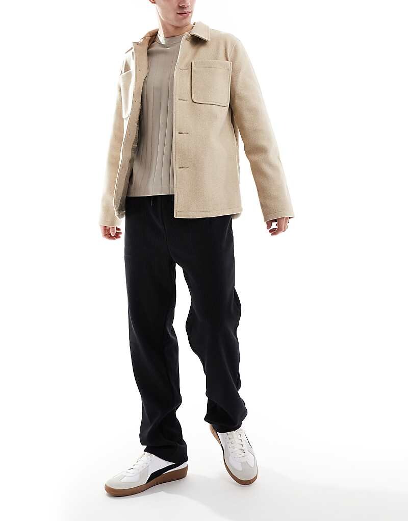 

Черные повседневные широкие брюки в рубчик Jack & Jones