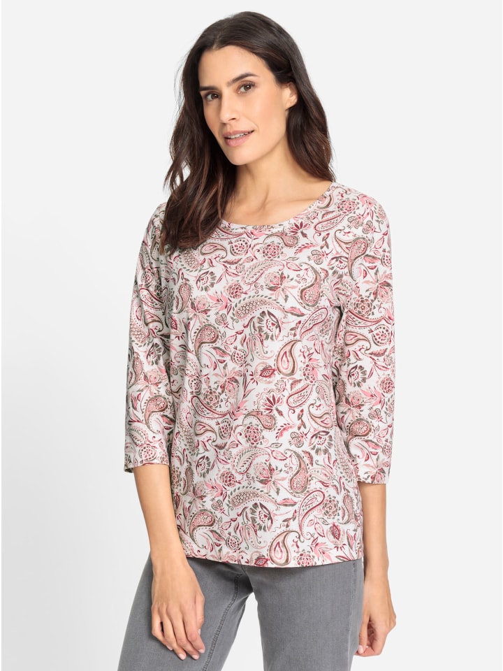 

Футболка с принтом в цветах экрю и розового дерева. WITT WEIDEN, Розовый, Футболка с принтом в цветах экрю и розового дерева. WITT WEIDEN