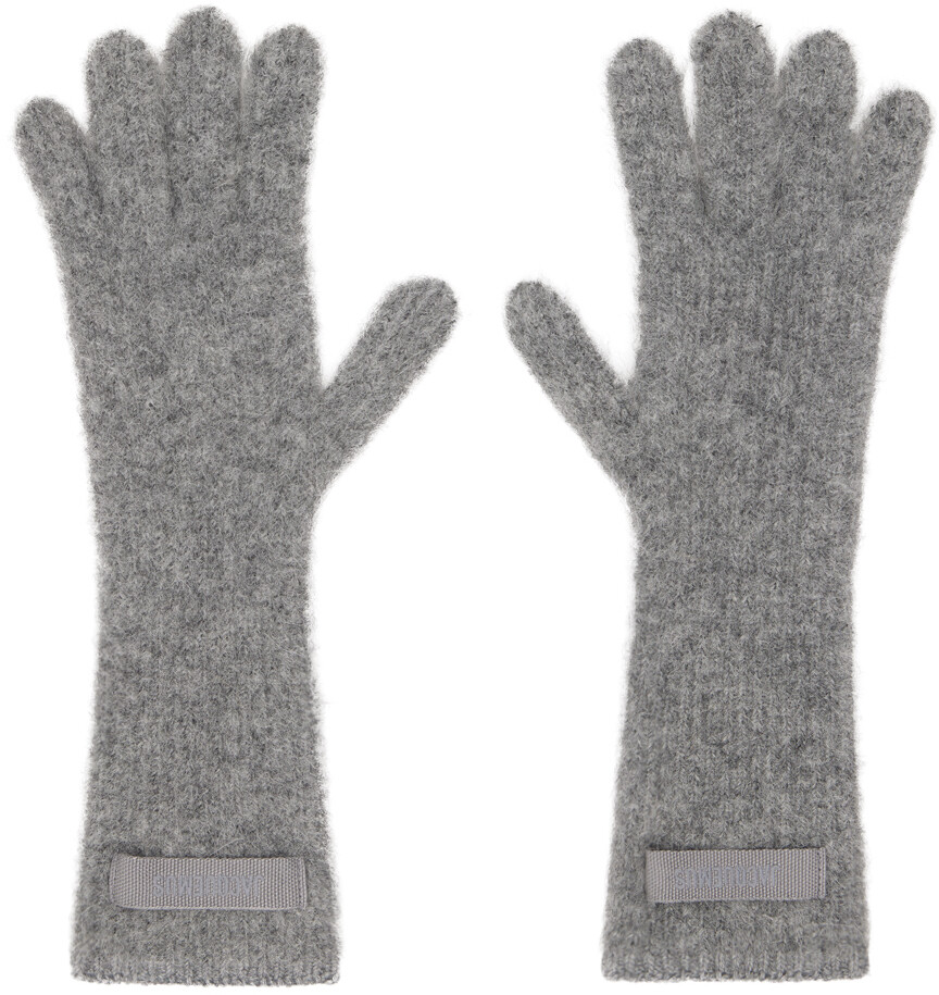 

Серые перчатки Les gants Gros Grain JACQUEMUS, темно-серый