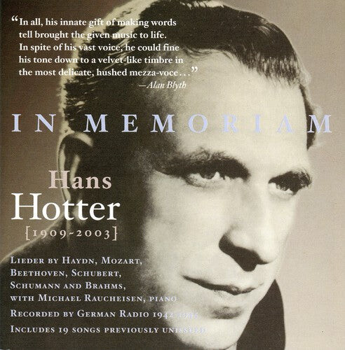 

CD диск Hotter, Hans: In Memoriam