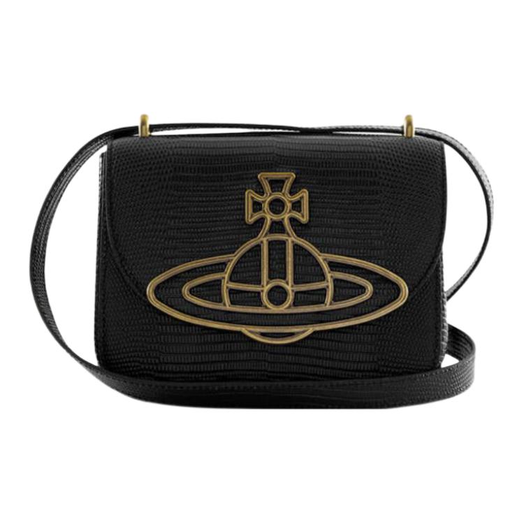 

Сумка через плечо Vivienne Westwood из телячьей кожи черная